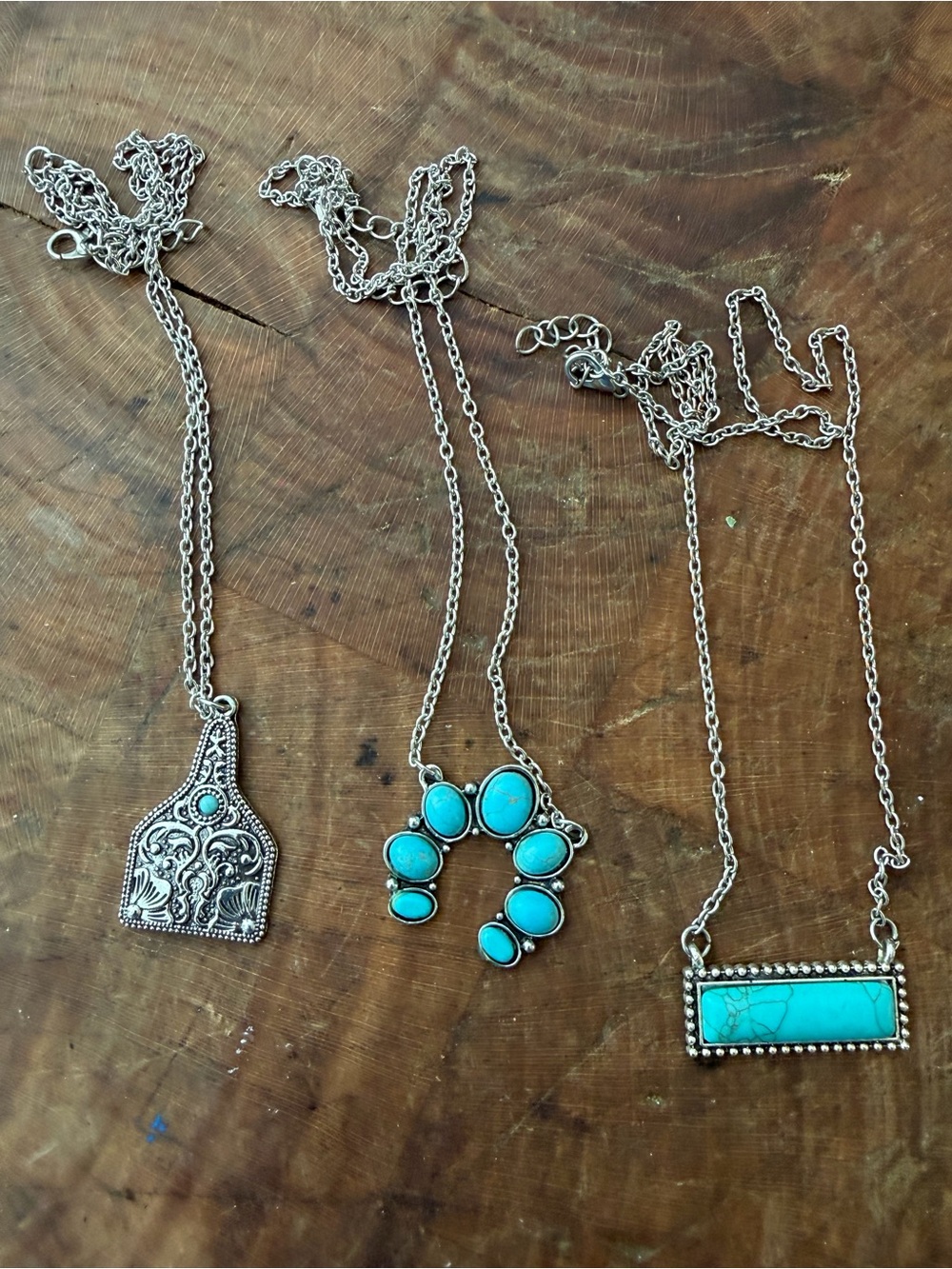 Silver-Tone Turquoise Pendant Necklace - Blue Accent